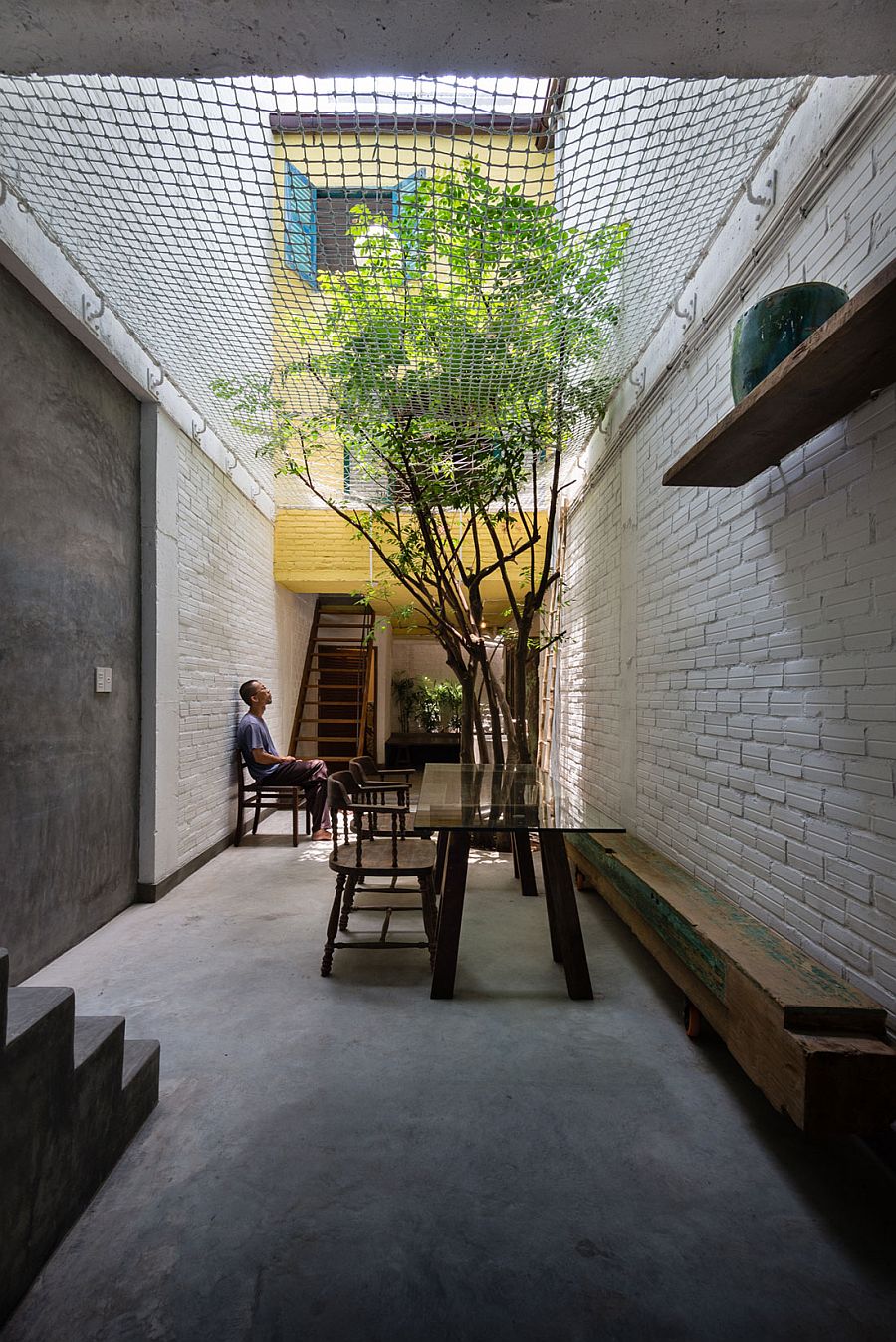 Central light well of the SaiGon House brings plenty of natural light indoors