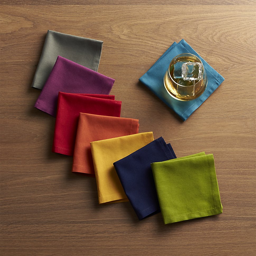 Colorful cocktail napkins from Crate & Barrel