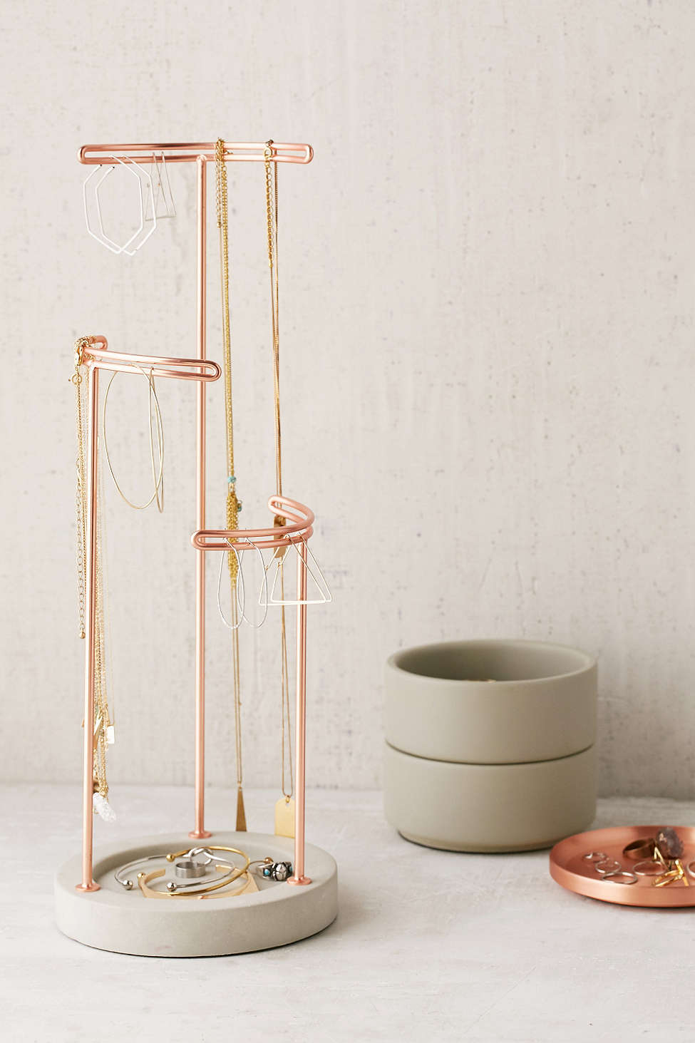 Concrete and metal jewelry stand from Urban Outfitters