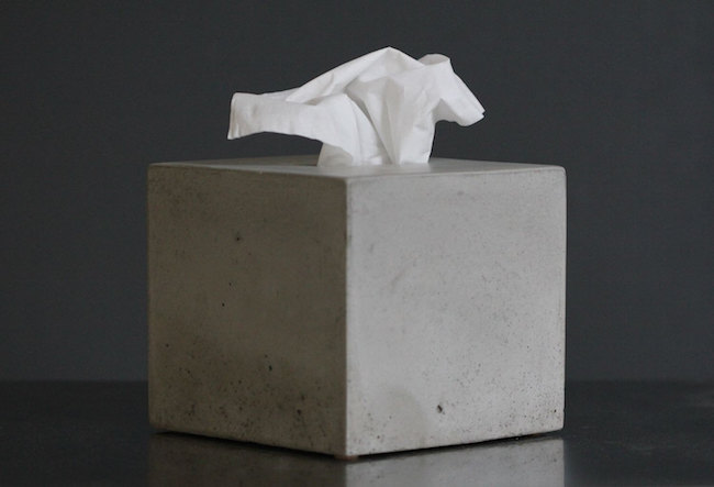 Concrete tissue box cover