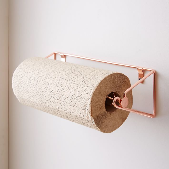 Copper paper towel rack from West Elm