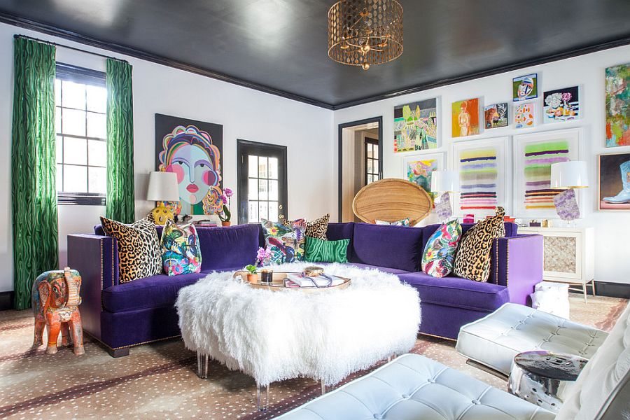 Cozy eclectic living room with a splash of color [From: The English Room]