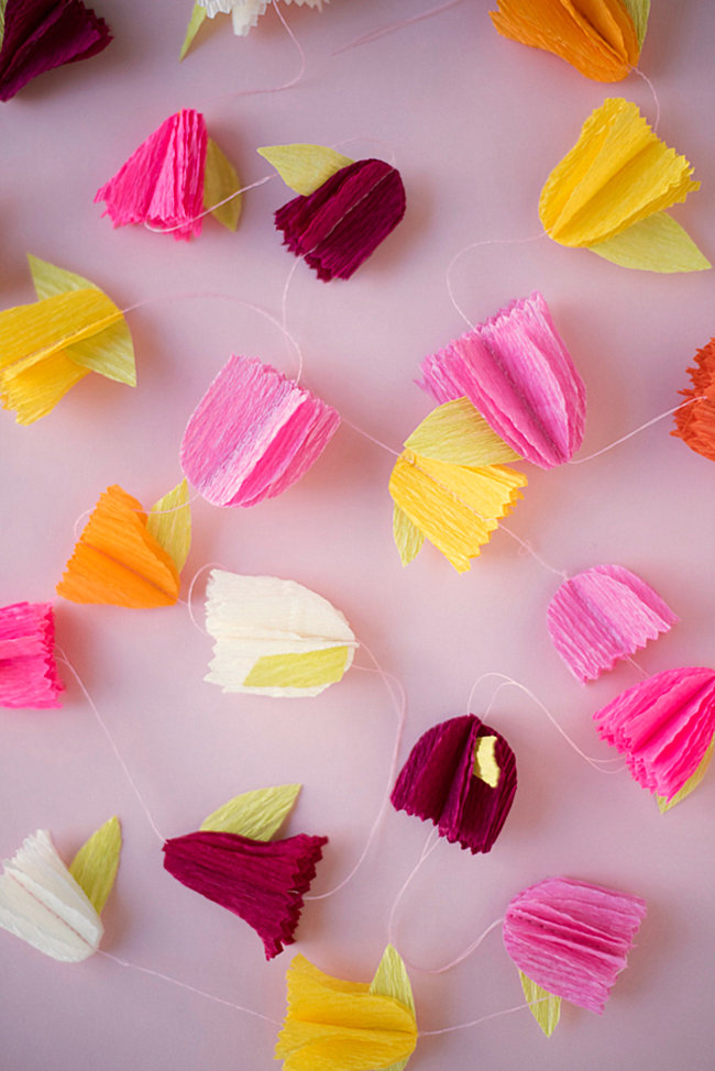 Crepe paper flower garland from Oh Happy Day!