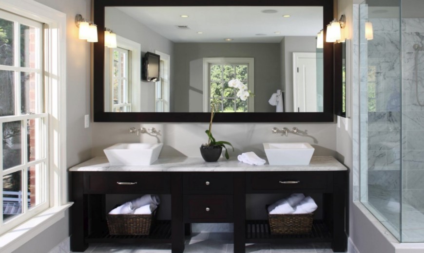 Luxury Look Of High End Bathroom Vanities, Custom Double Vanity