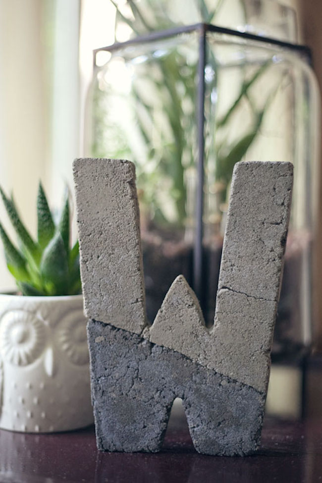 DIY concrete letter