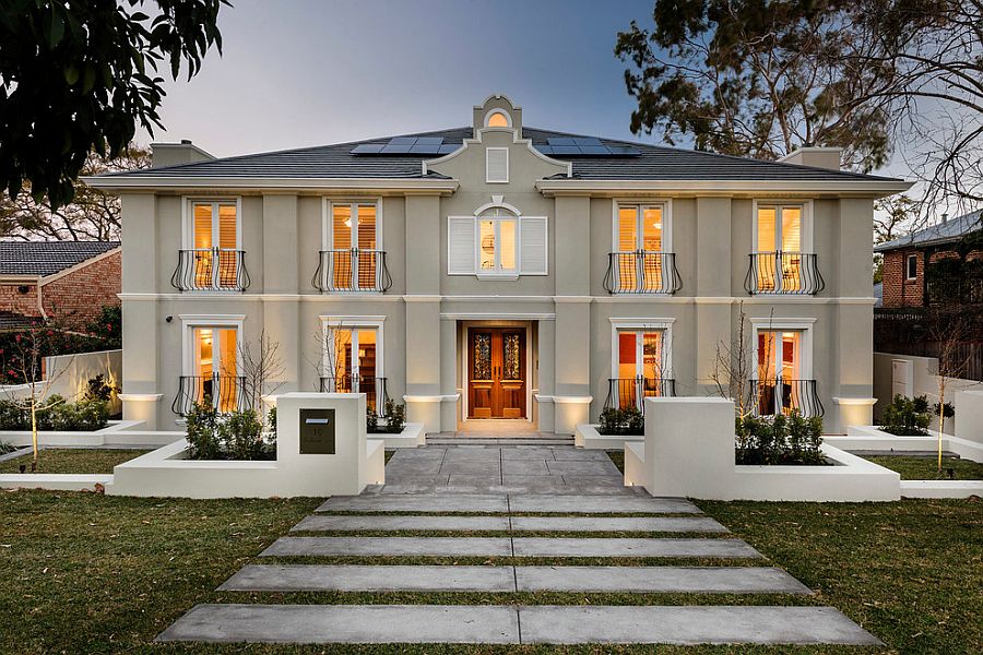 Fabulous use of Juliet balconies to create a traditional exterior [Design: Oswald Homes]