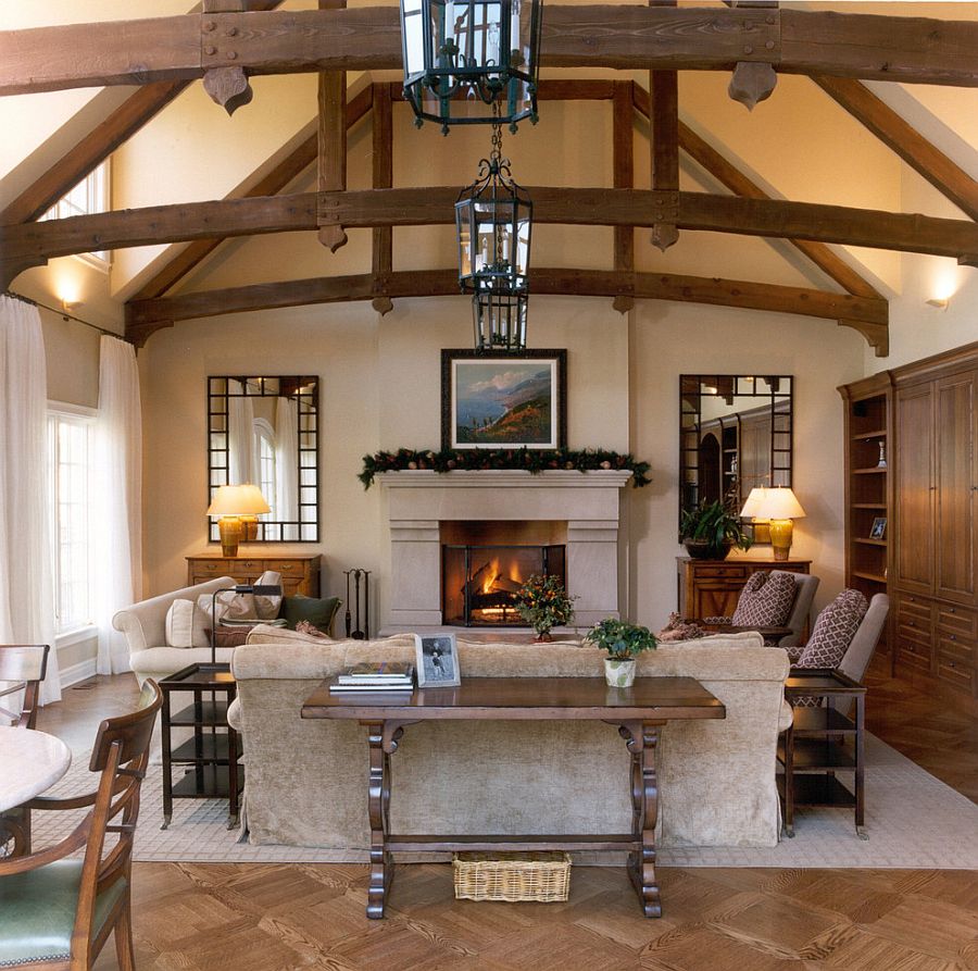 Fireplace carries festive charm beyond December with ease [Design: Benvenuti and Stein]