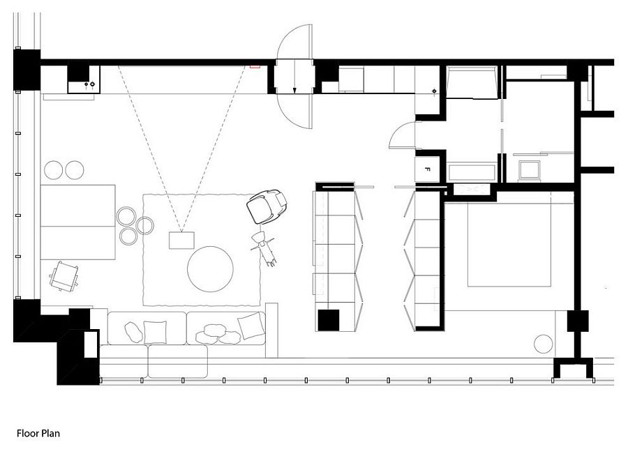 Floor plan of modern office apartment