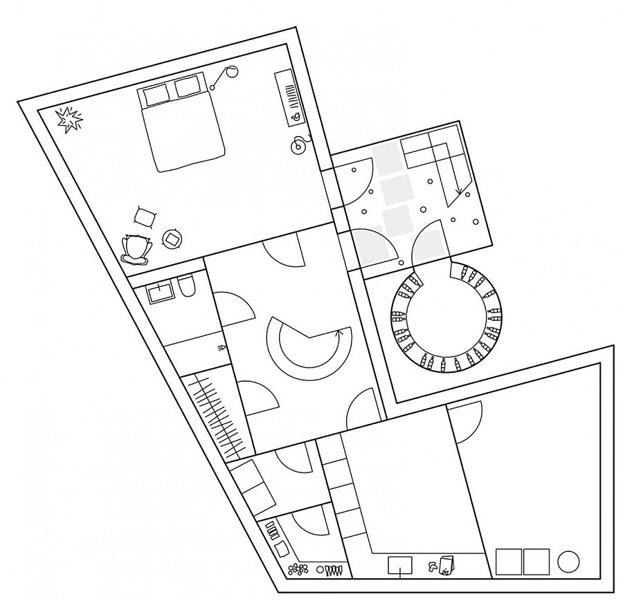 Floor plan of the basement level of Molle By The Sea