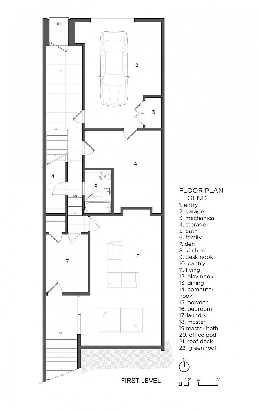 Floor plan of the first level of Fitty wun