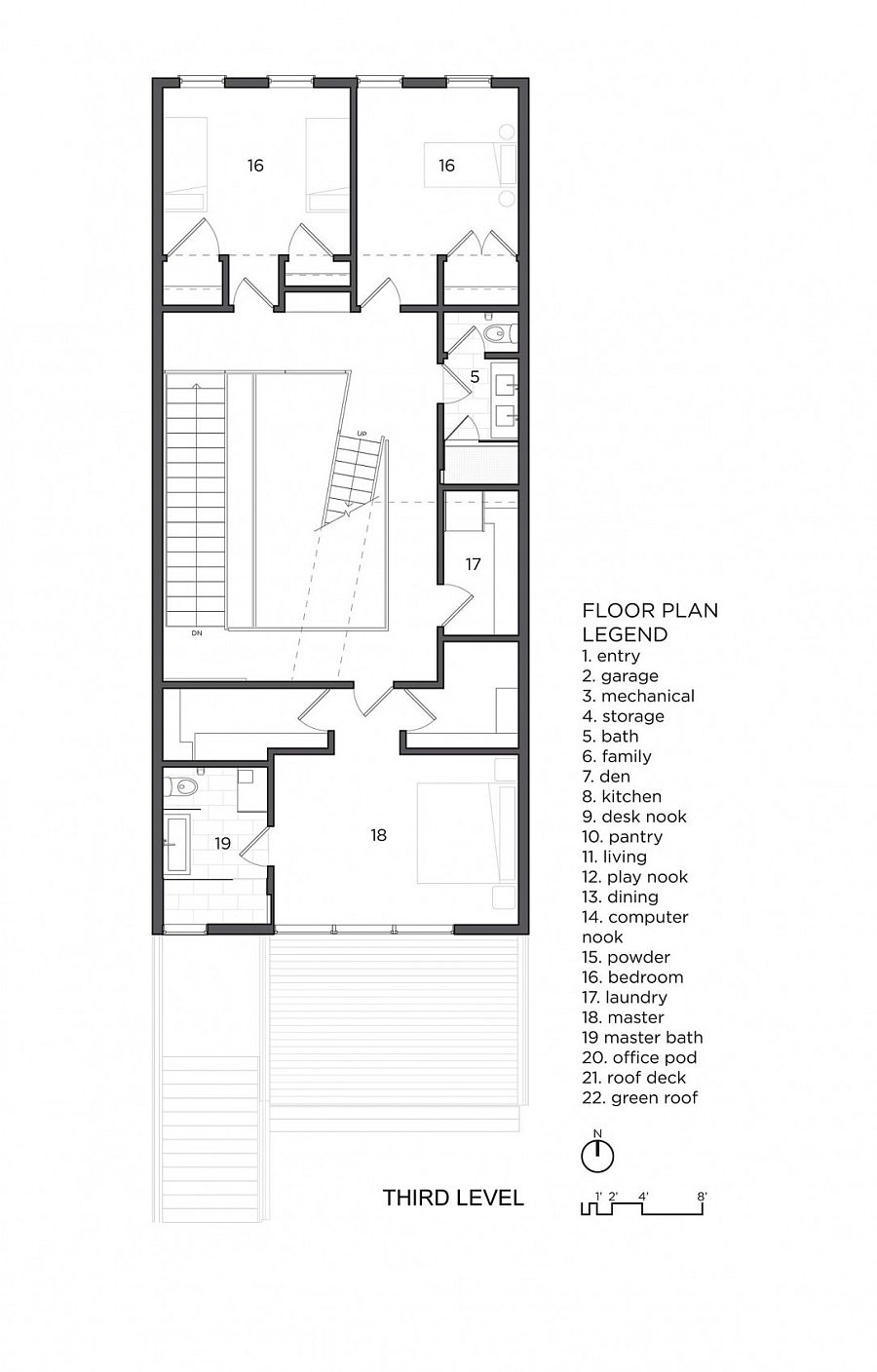 Floor plan of the master bedroom level