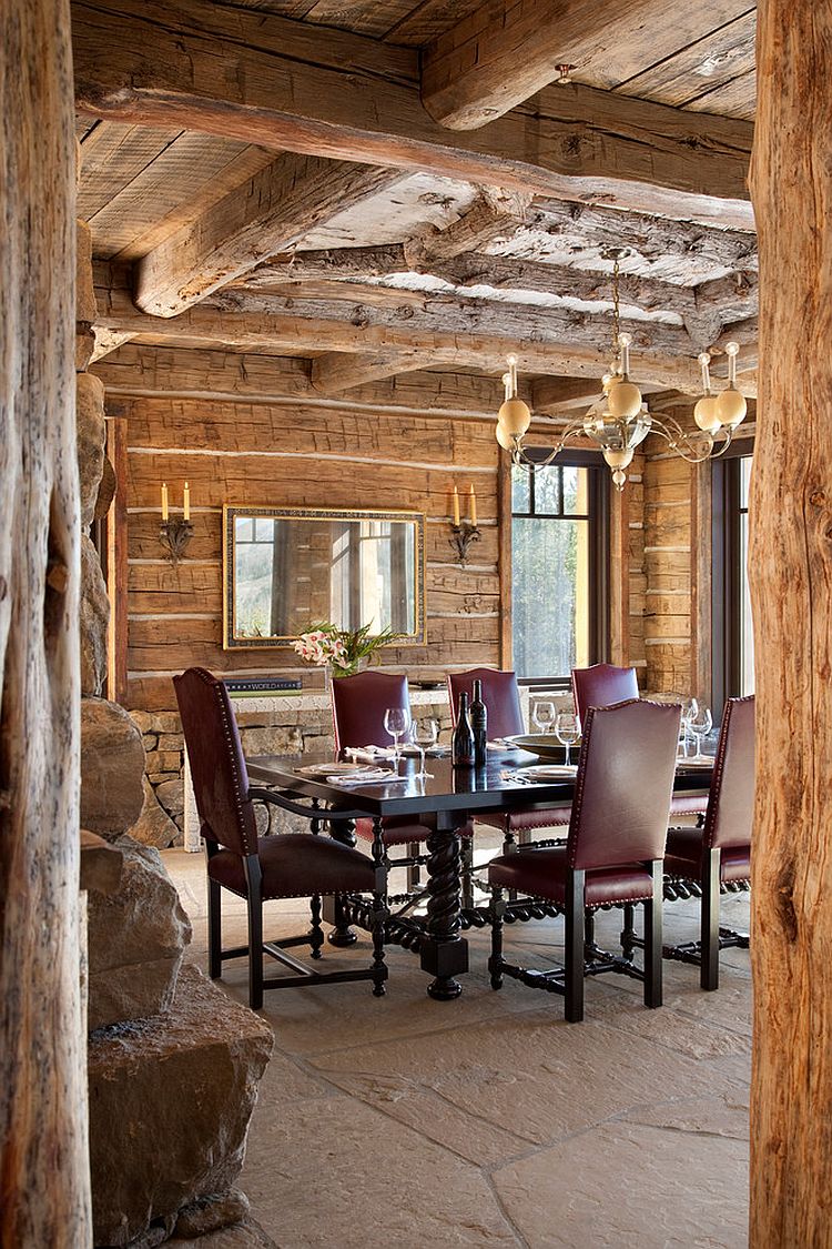 Formal dining room with rustic elegance