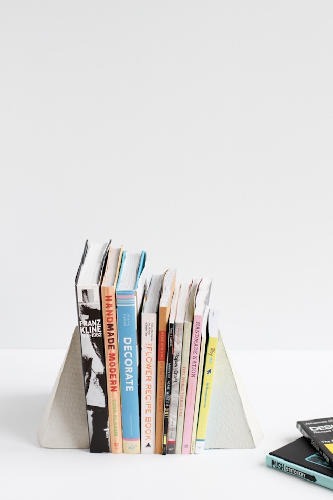 Geometric concrete bookends