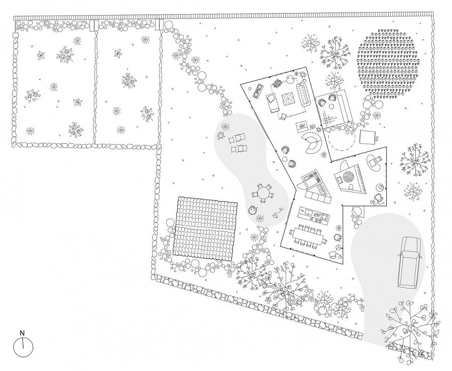 Ground level layout of the stylish Swedish home
