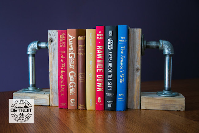 Industrial galvanized bookends