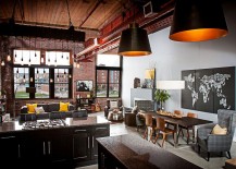 Industrial-kitchen-and-living-area-of-loft-with-exposed-brick-walls-217x155