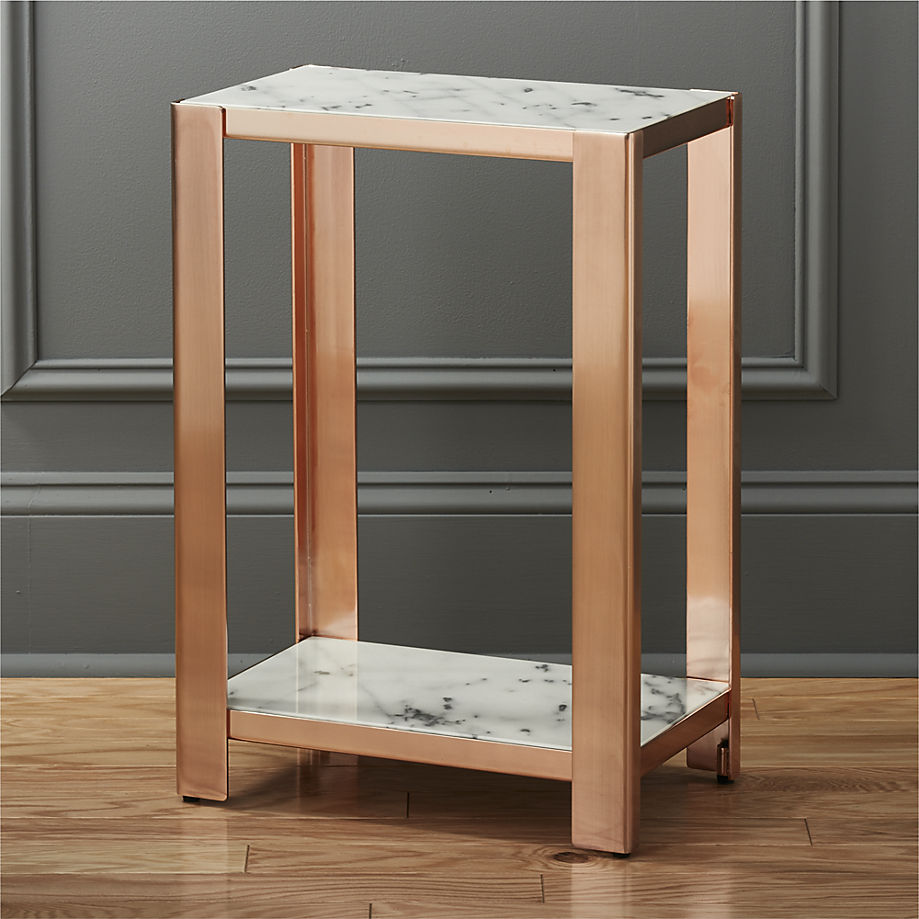 Marble and rose gold side table from CB2