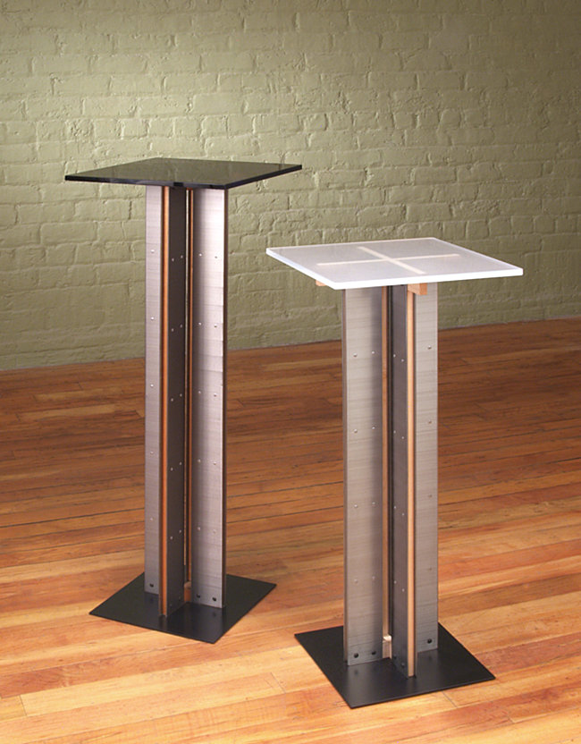 Modern pedestal tables from Stoneline Designs