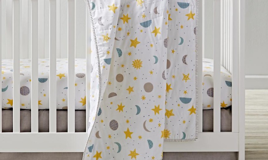 moon and stars nursery bedding