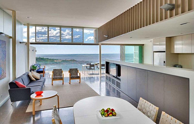 Open design of the living area makes most of the ocean view on offer