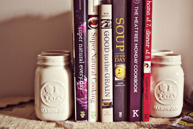 Painted mason jar bookends