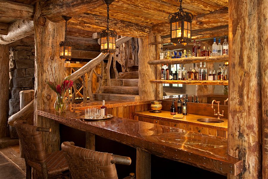 Rustic home bar design