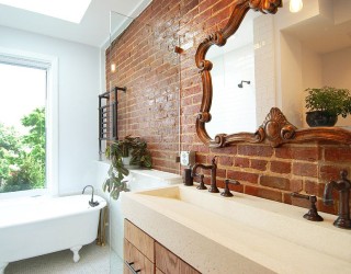 Rugged and Ravishing: 25 Bathrooms with Brick Walls