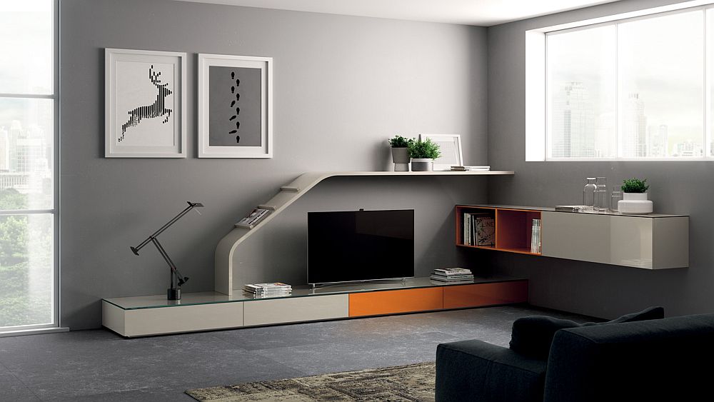 Slide element becomes the signature feature of the living room collection