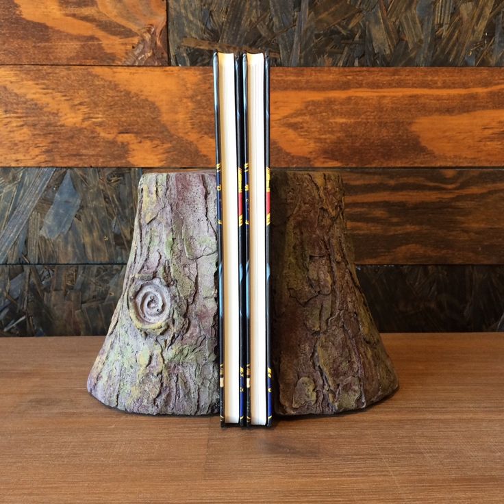 Tree trunk bookends