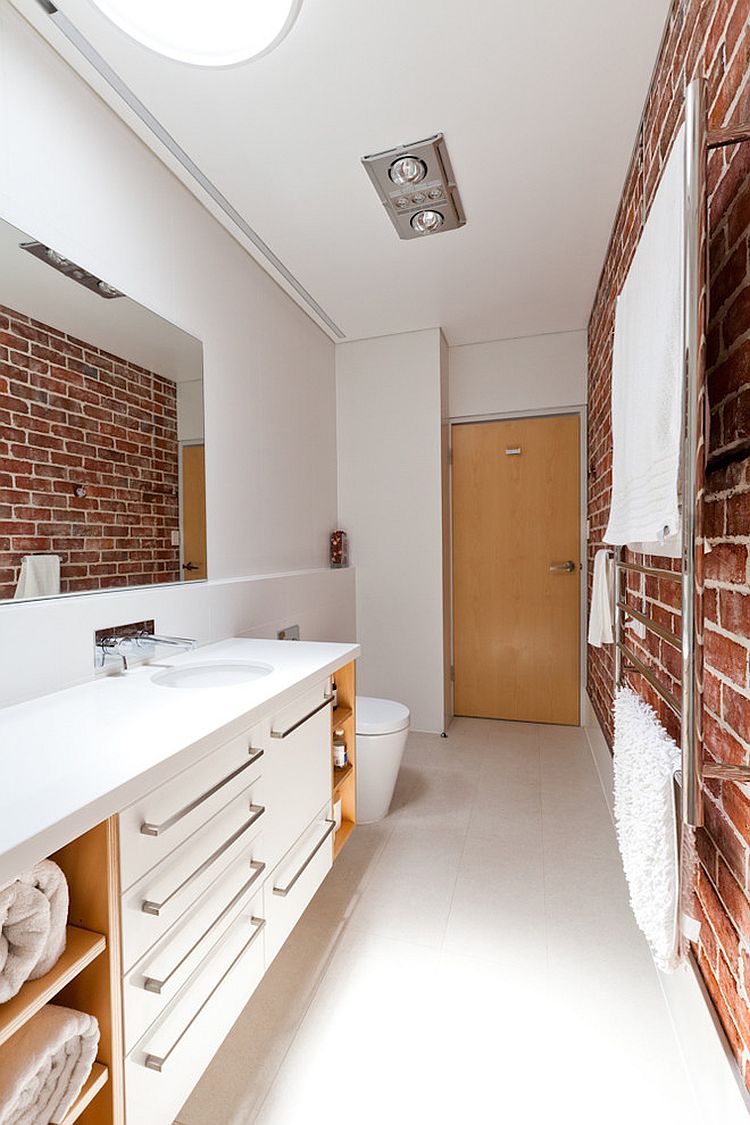 Uncover the beauty of original brick walls in your bathroom [From: Red Images Fine Photography]