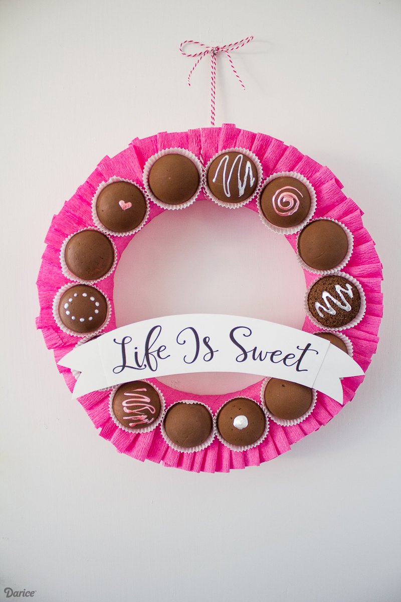 Valentine's Day chocolate wreath