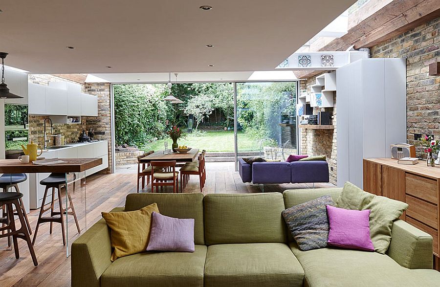 View of the backyard and new living area