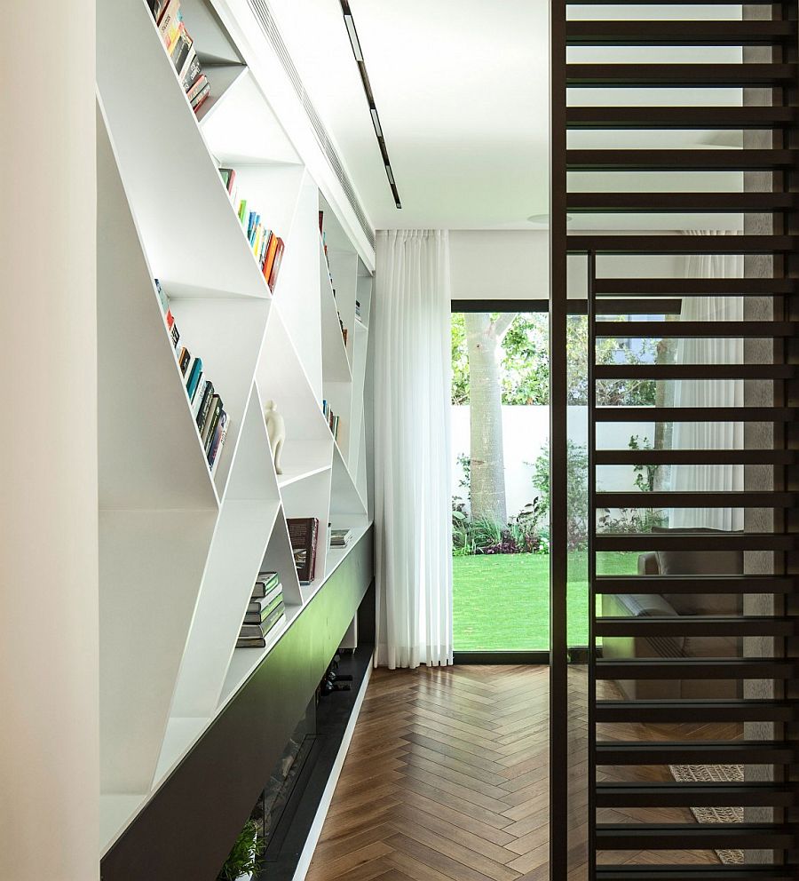 View of the outdoor courtyard from the living room