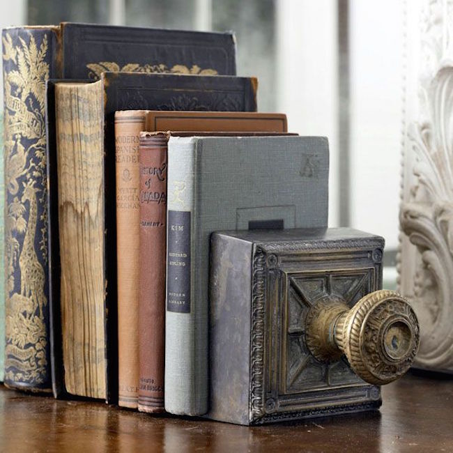 Vintage door knob bookends