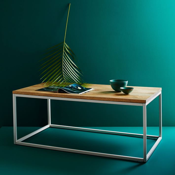 Wood and metal coffee table from West Elm