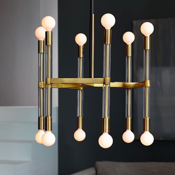 Acrylic and metal chandelier from West Elm