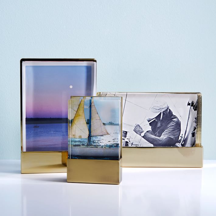 Acrylic and metal frames from West Elm