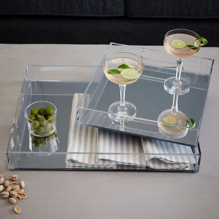 Acrylic mirrored trays from West Elm