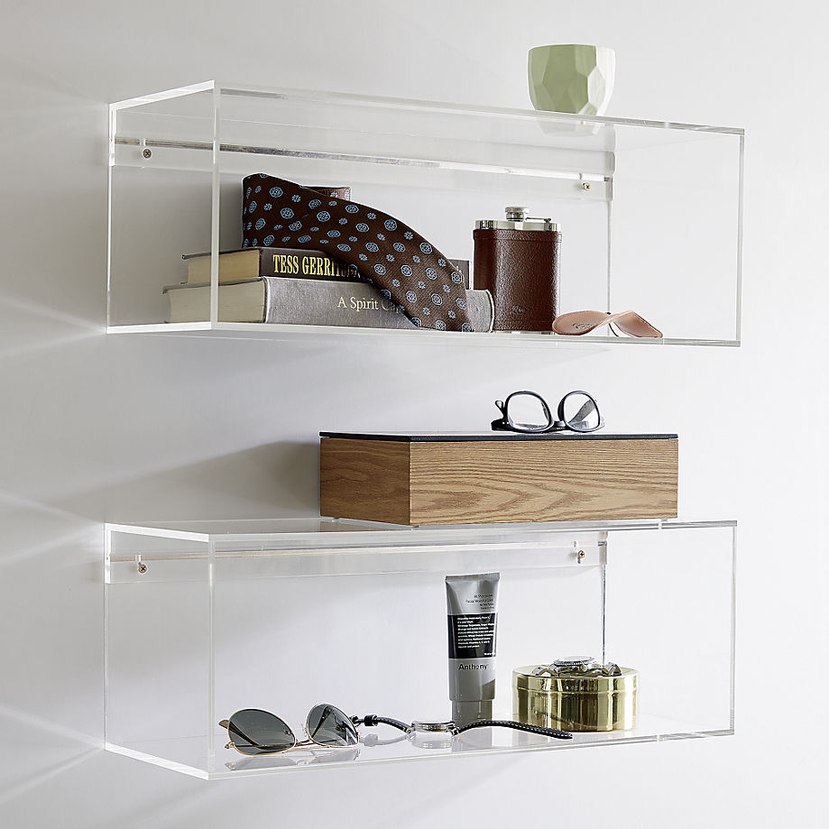 Acrylic storage shelves from CB2