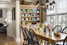 Antique hutch in the dining room helps store your precious china 270x180 Organizational Delight: 30 Smart Dining Room Hutches and China Cabinets