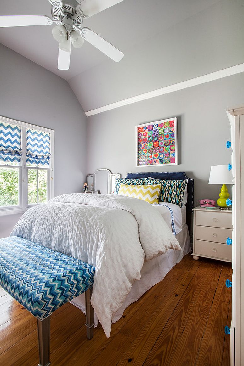 Blue chevron pattern is a popular choice in the kids' room [Design: Creative Touch Interiors]