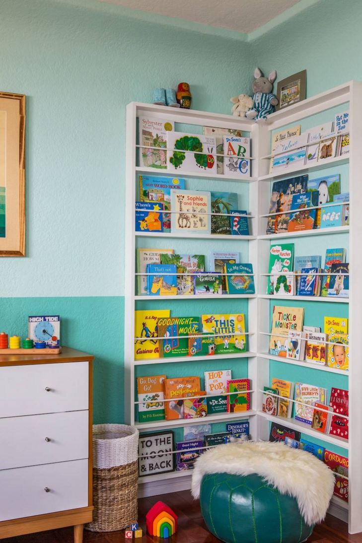 Books on display in a child's bedroom