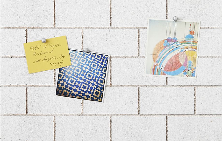 Brick wall corkboard from CB2