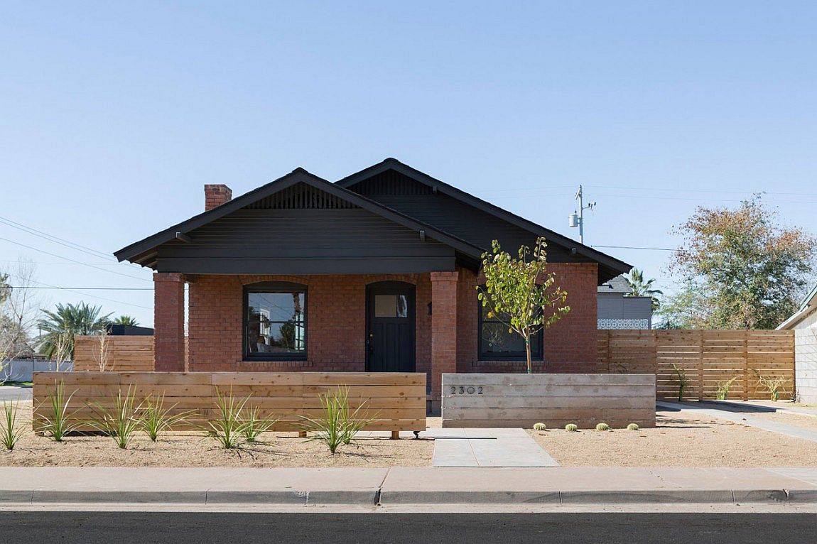 Classic brick extreior and metal roof of Twenty-Three 02 in Phoenix