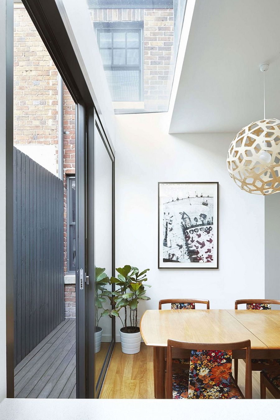 Clever skylight design brings natural light into the dining room