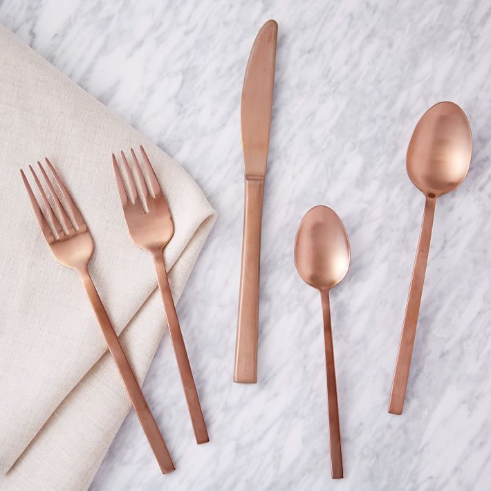 Copper flatware from West Elm
