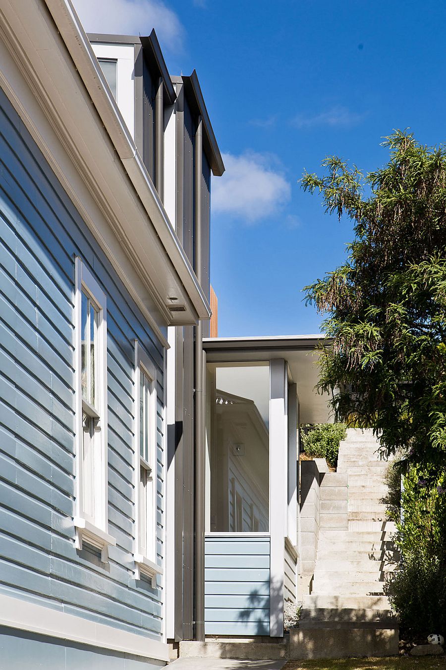 Corrugated colorsteel and timber exterior of the New Zealand home