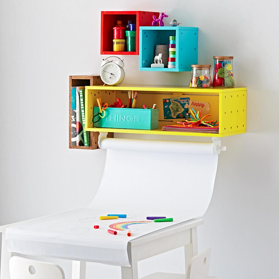 Cube shelf and paper holder from The Land of Nod