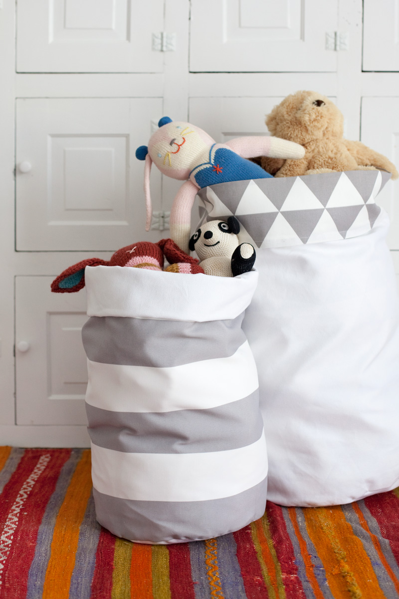 DIY fabric storage bins from A Beautiful Mess