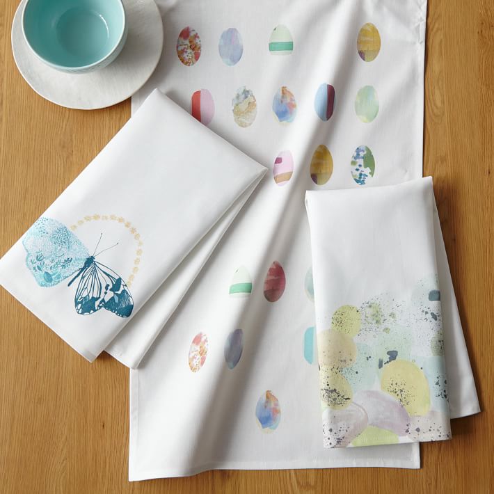 Easter egg tea towels from West Elm